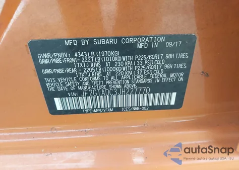 2018 Subaru Crosstrek 2.0I Premium from USA, damaged, VIN JF2GTADC3JH227770